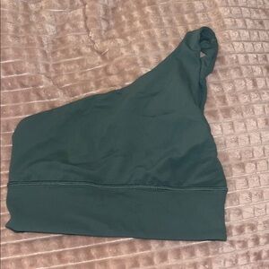 Lululemon Athletica Dark Green One-Shoulder Top